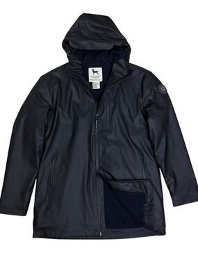 $300 THE BLACK DOG Waterproof Rain Coat Black Fleece Casual Jacket Womens XS